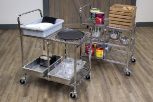 Luxor WSCC-3 Three-shelf Collapsible Wire Utility Cart