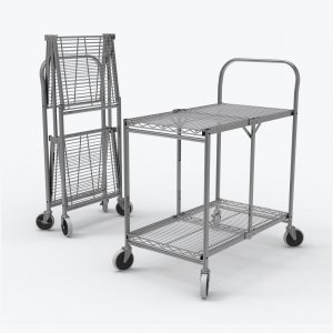 Luxor WSCC-2 Two-shelf Collapsible Wire Utility Cart