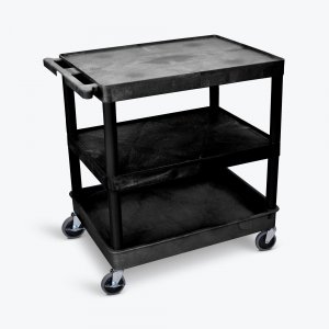 Luxor TC221-B 3 Shelf Large Black Tub Cart