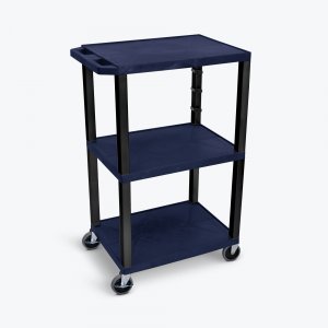 Luxor WT42ZE-B Navy Blue Tuffy 3 Shelf 42 Av Cart W Black Legs  Electr