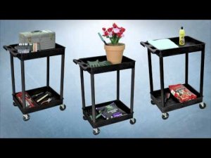 Luxor STC11-B 2 Shelf Black Tub Cart