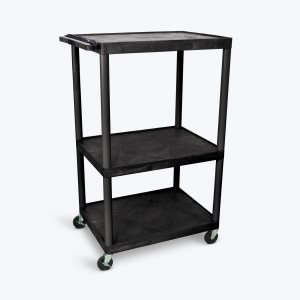 Luxor LP54E-B Black Endura 3 Shelf Presentation Cart 54 14h