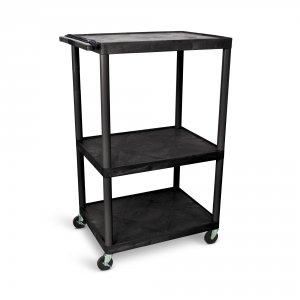 Luxor LP54E-B Black Endura 3 Shelf Presentation Cart 54 14h