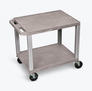 Luxor WT26GYE-N Tuffy Gray 2 Shelf Av Cart W Nickel Legs  Electric