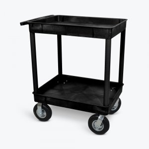 Luxor TC11P8-B Black 24x32 2 Tub Cart W P8 Casters