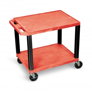 Luxor WT26RE-B Tuffy Red 2 Shelf Av Cart W Black Legs  Electric