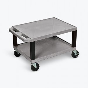 Luxor WT16GYE-B Tuffy Gray 2 Shelf Av Cart W Black Legs  Electric