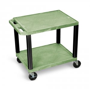 Luxor WT26GE-B Tuffy Green 2 Shelf Av Cart W Black Legs  Electric