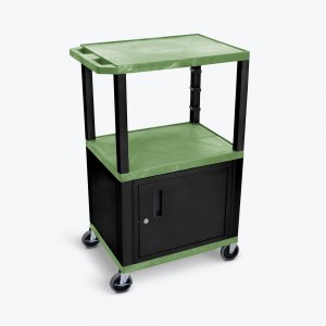 Luxor WT42GC2E-B Green Tuffy 3 Shelf 42 Av Cart W Black Legs, Cabinet 