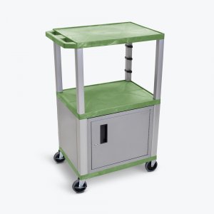 Luxor WT42GC4E-N Green Tuffy 3 Shelf 42 Av Cart W Nickel Legs, Cabinet