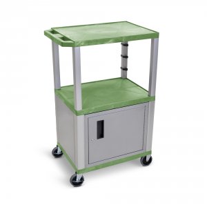 Luxor WT42GC4E-N Green Tuffy 3 Shelf 42 Av Cart W Nickel Legs, Cabinet