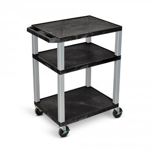 Luxor WT34-N Tuffy Black 3 Shelf Av Cart