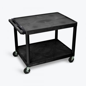 Luxor LP27E-B 32 X 24 2 Shelf Black Endura Presentation Cart 27h