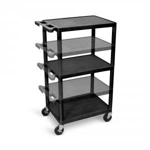 Luxor LPDUO-B Black Endura Presentation Cart Multi Height