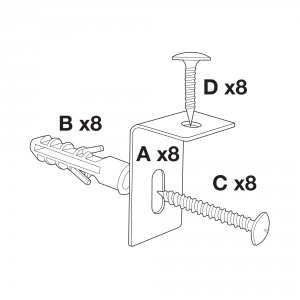 Luxor WB4848W 48 X 48 Wall-mounted Magnetic Whiteboard