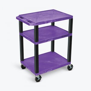 Luxor WT34PE-B Tuffy Purple 3 Shelf Av Cart W Black Legs  Electric