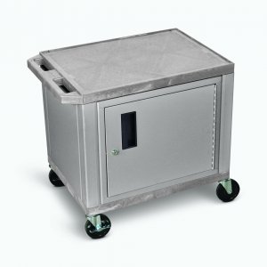 Luxor WT26GYC4E-N Tuffy Gray 2 Shelf Av Cart W Nickel Legs , Cabinet  