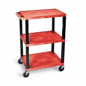 Luxor WT34RS Red 3 Shelf Specialty Utility Cart