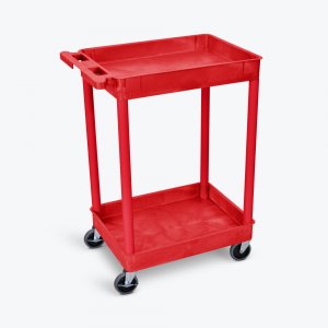 Luxor RDSTC11RD 2 Shelf Tub Cart Red