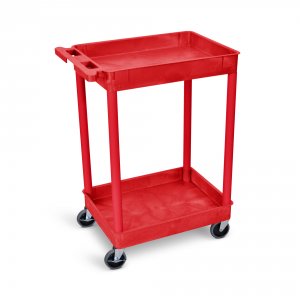 Luxor RDSTC11RD 2 Shelf Tub Cart Red