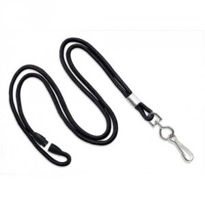 Brady 2137-2001 People Id, Lanyard Standard, Black Round Style 8 Ba La