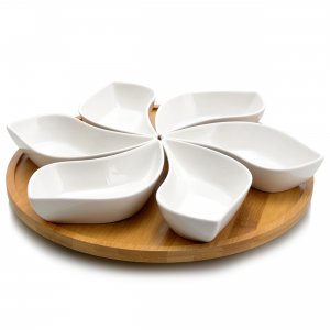 Elama BFS-6550 Signature Modern 13.5 Inch 7pc Lazy Susan Appetizer And