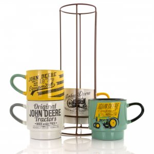 Gibson 124340.05 John Deere 13.50 Ounce Stackable Cup Set With Metal R