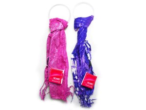 Bulk CA607 Pink Squin Scarf And Purple Tye Dye Scarf