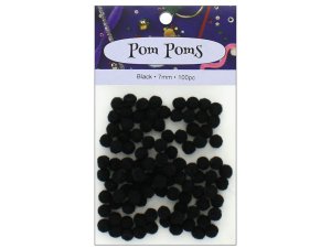 Bulk CH550 100pc Black Pom Poms