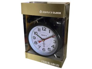 Bulk BJ189 Black 4quot; Double Bell Alarm Clock