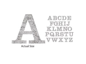 Bulk HI224 26 Piece Chipboard Alphabet Vintage Silver Stickers