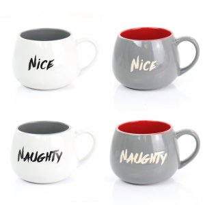 Mainstays 124863.04R Santatown Naughty And Nice 14oz Mugs, Set Of 4