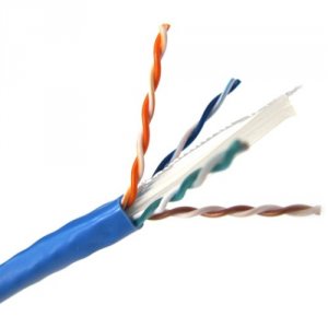 Weltron T2404L6P-BL 550mhz 1000ft Blue Plenum Rated Cat6 Cable - Ul Ce