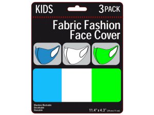 Bulk MO188 3 Pack Kids Neon Colored Washable Face Mask 3 Asst