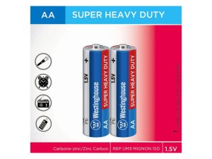 Bulk DA165 Westinghouse Super Heavy Duty 2 Pack Aa Batteries