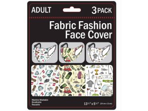 Bulk MO174 3 Pack Golf Adult Size Washable Face Mask 3 Asst