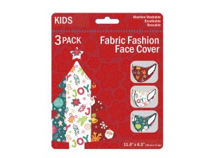 Bulk MO207 3 Pack Kids Christmas Theme Washable Face Masks