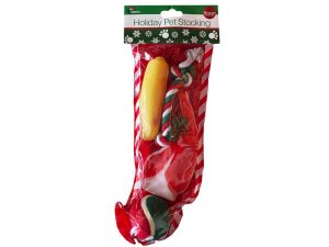 Bulk SA680 Christmas Dog Stocking W4 Toys