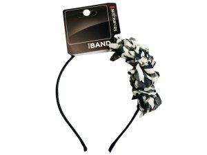 Bulk CA561 Black And White Feathered Head Band