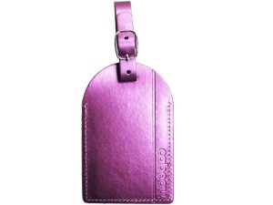 Bulk DD482 Cabeau Purple Luggage Tag Synthetic Leather Two Pack