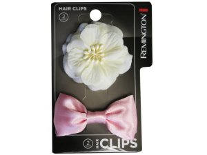 Bulk BB850 2 Count Salon Clip With Bow And Flower