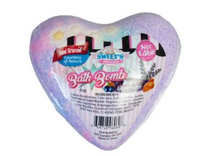 Bulk GW754 Lavender Berry Heart Shaped Fizzy Bath Bomb