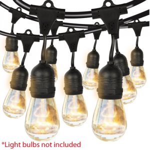 Generic 210155 48' Outdoor Weatherproof String Lights Cable W24 E26 So