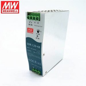 Black SDR-120-48 120w Din Rail Power Supply - 48vdc, Non-cancelable