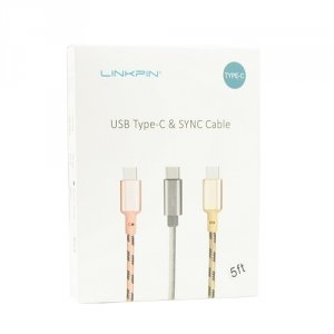 Linkpin X000ZEY1RP 5'  Usb Type-c (usb-c) (m) To Usb 2.0 A (m) Charges