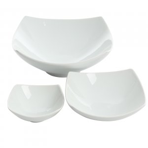 Gracious 116341.03 Gibson  3 Piece Ceramic Bowl Set In White