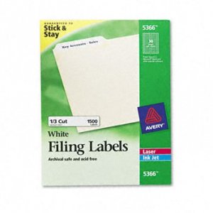 Avery AVE 5366 Avery White File Folder Labels For Laser And Inkjet Pri