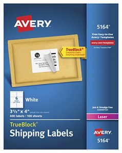 Avery 5164 Avery Shipping Labels Wtrueblock Technology For Laser Print