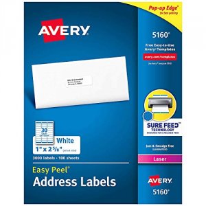 Avery AVE 5160 Avery Easy Peel White Address Labels For Laser Printers