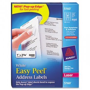 Avery AVE 5160 Avery Easy Peel White Address Labels For Laser Printers